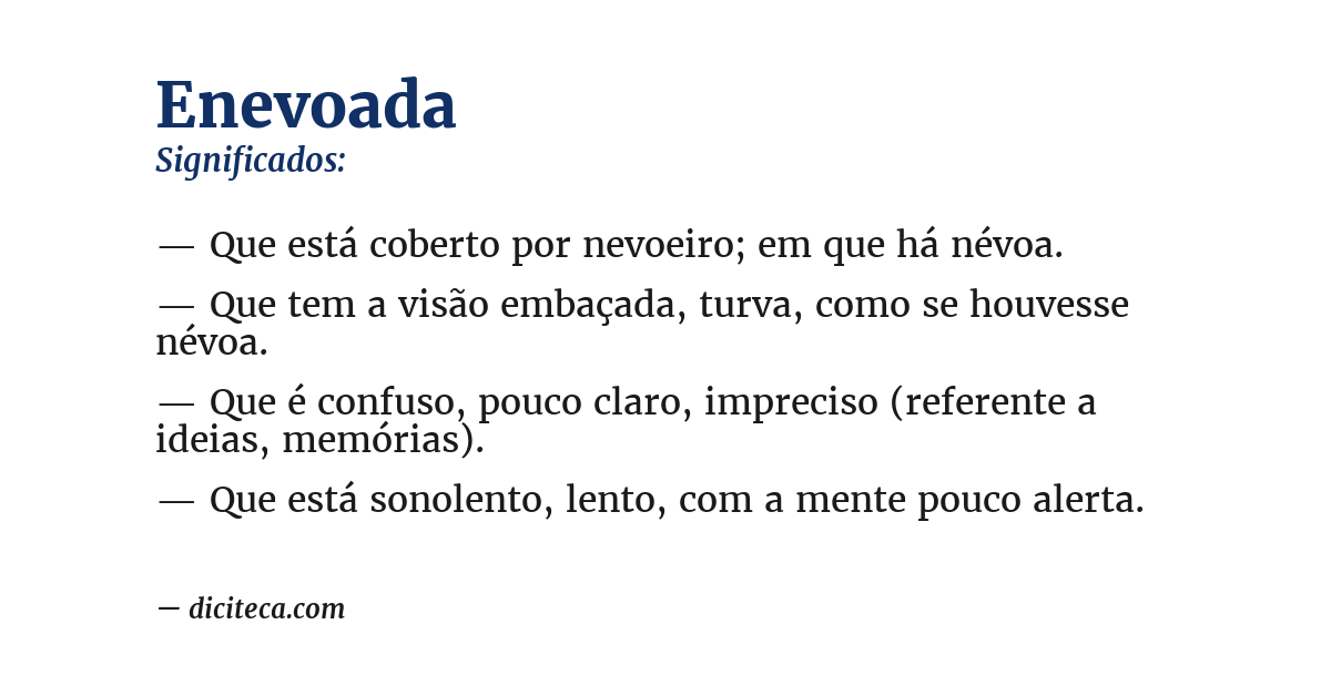 Significado de enevoada