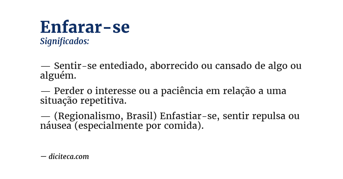 Significado de enfarar-se