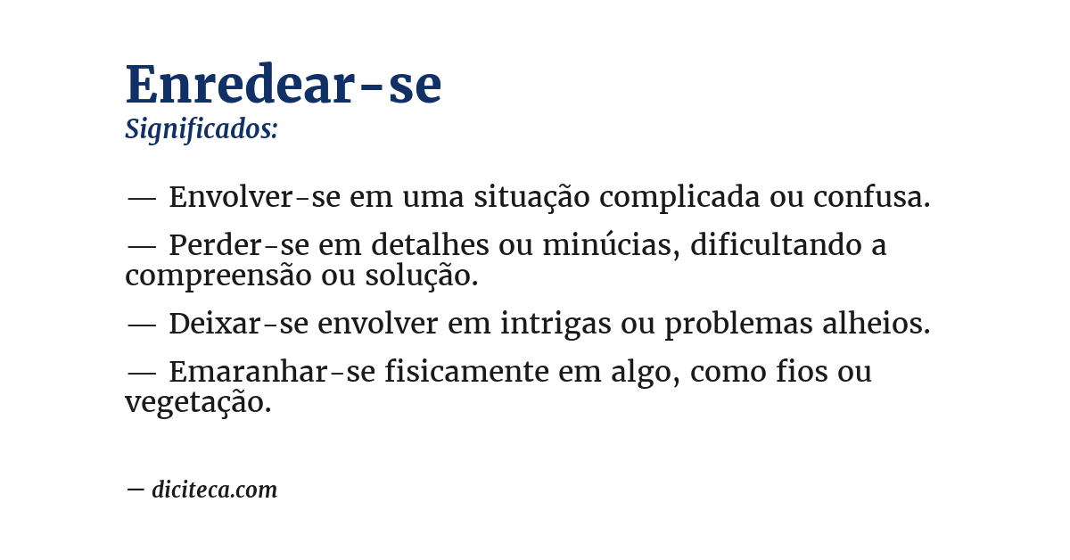 Significado de enredear-se