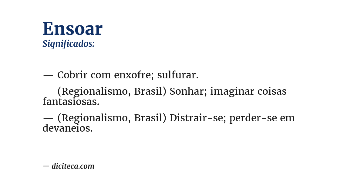 Significado de ensoar
