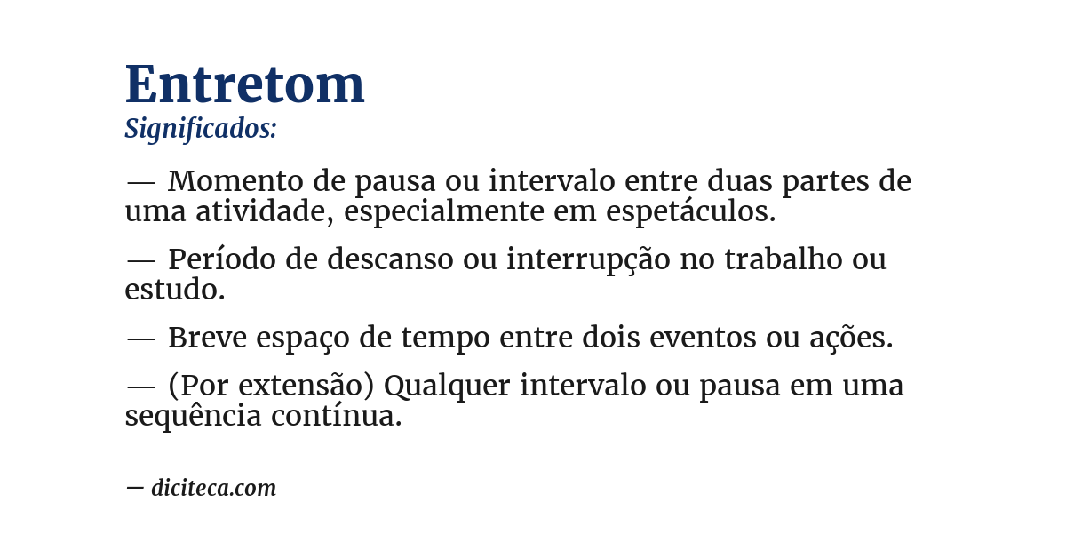 Significado de entretom