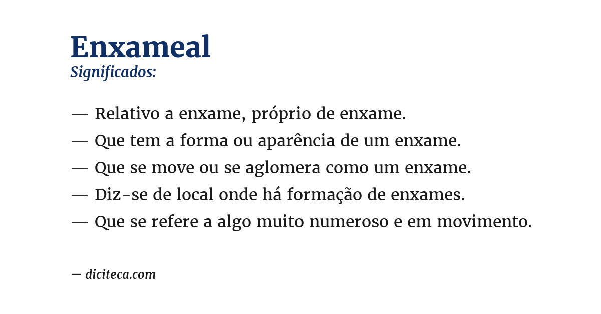 Significado de enxameal