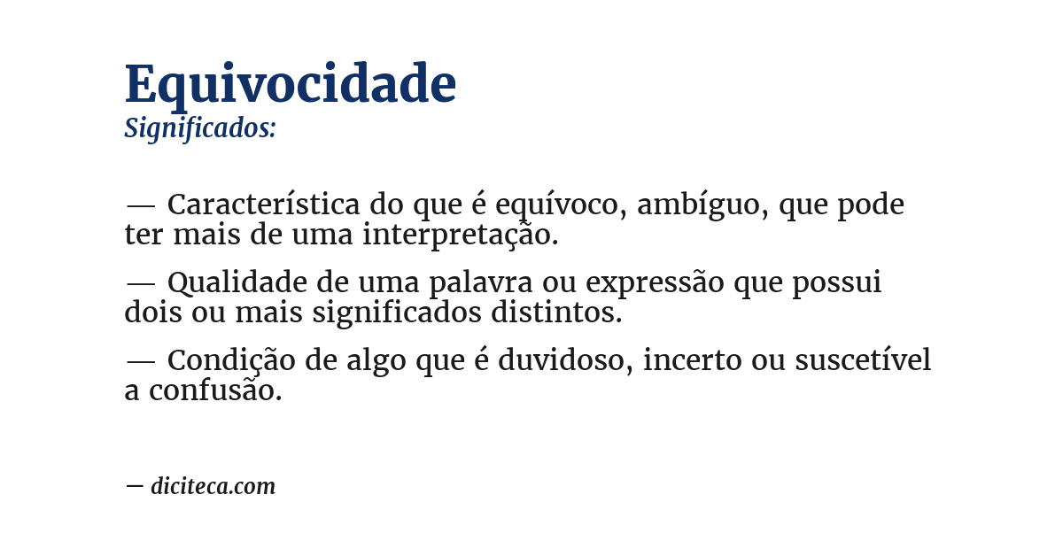 Significado de equivocidade