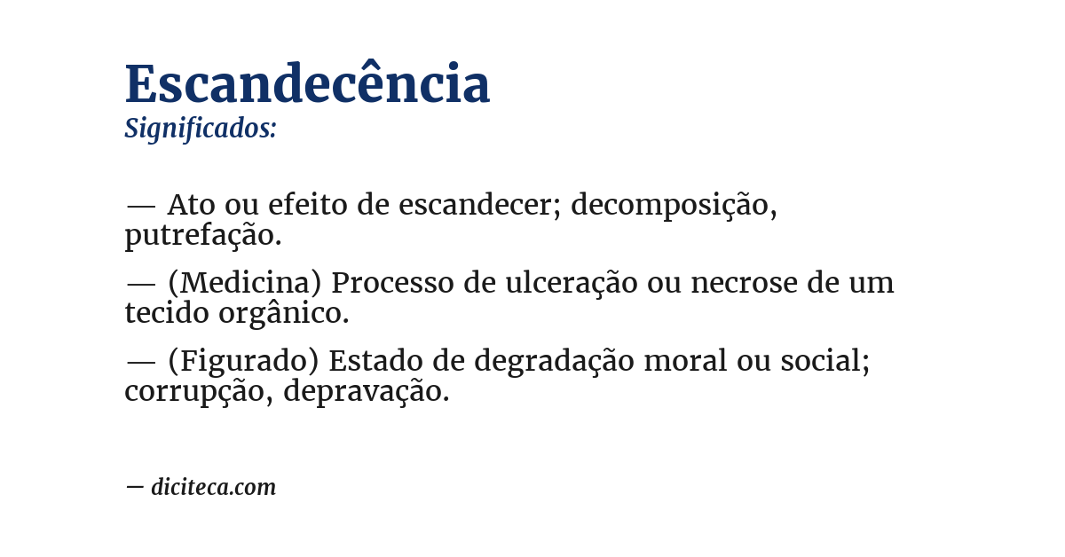Significado de escandecência