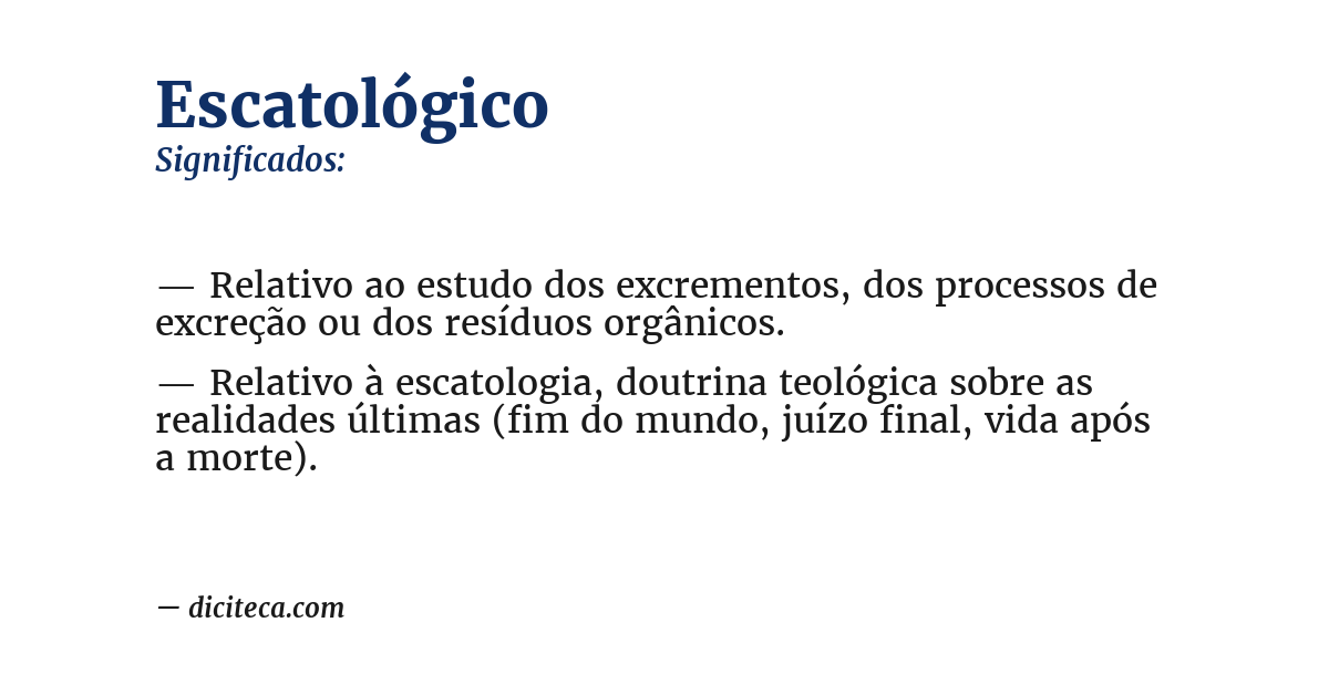 Significado de escatológico
