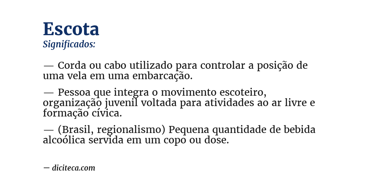 Significado de escota