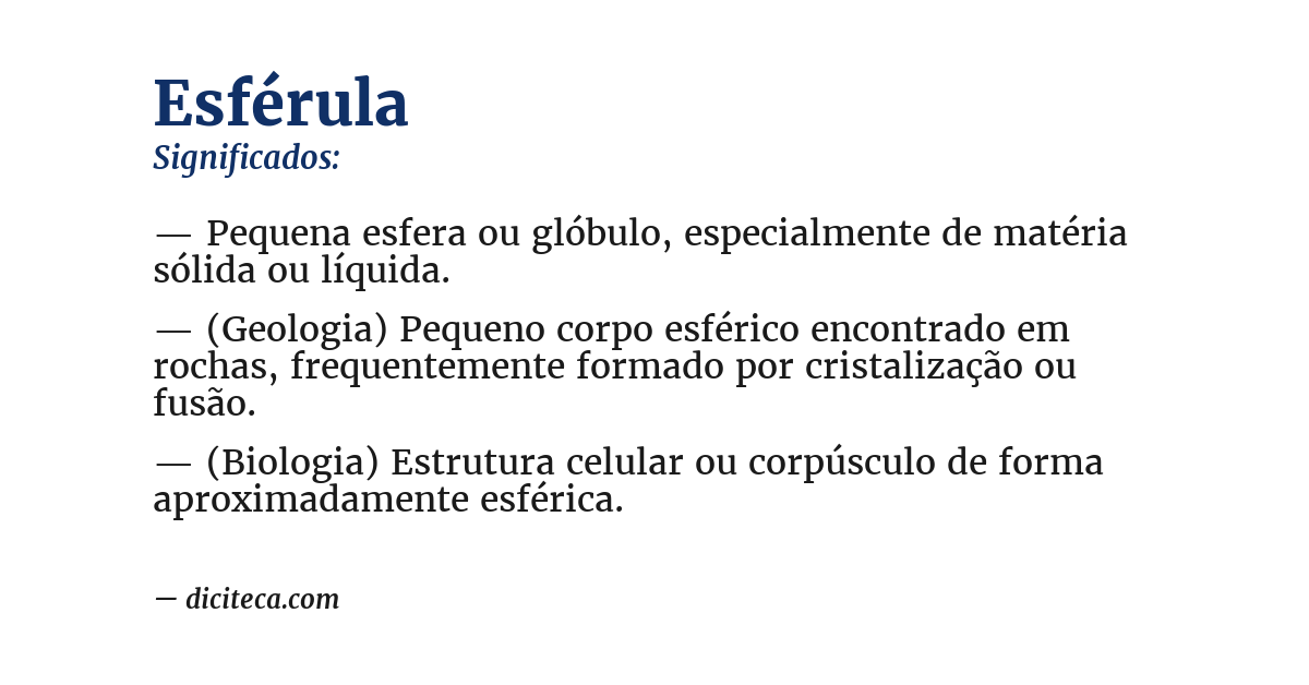 Significado de esférula