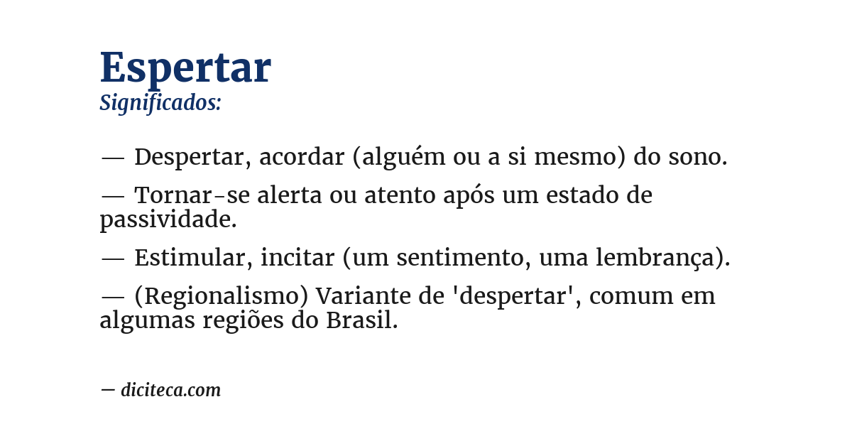 Significado de espertar