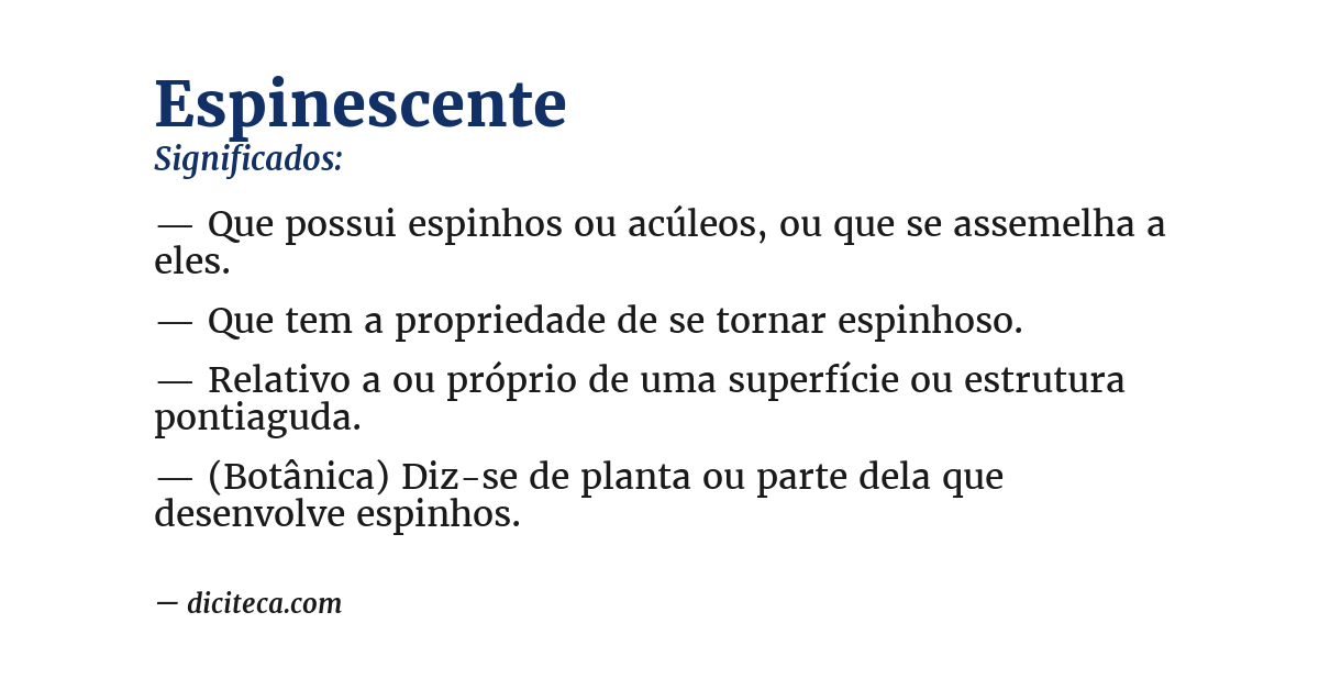 Significado de espinescente