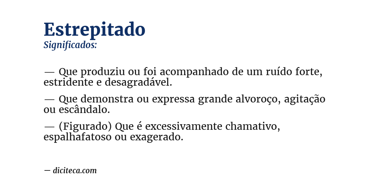 Significado de estrepitado