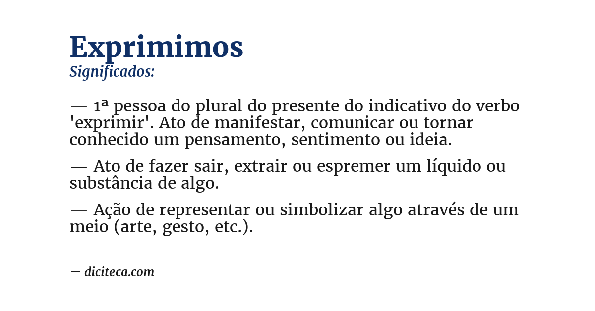 Significado de exprimimos