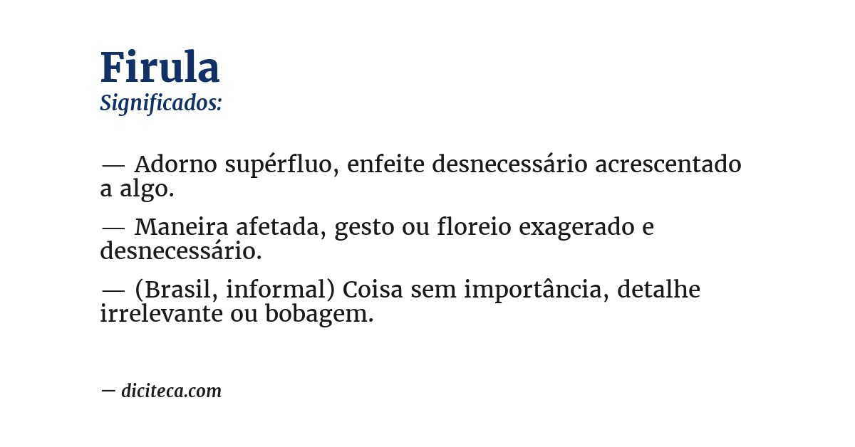 Significado de firula