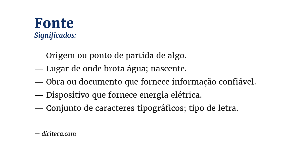 Significado de fonte