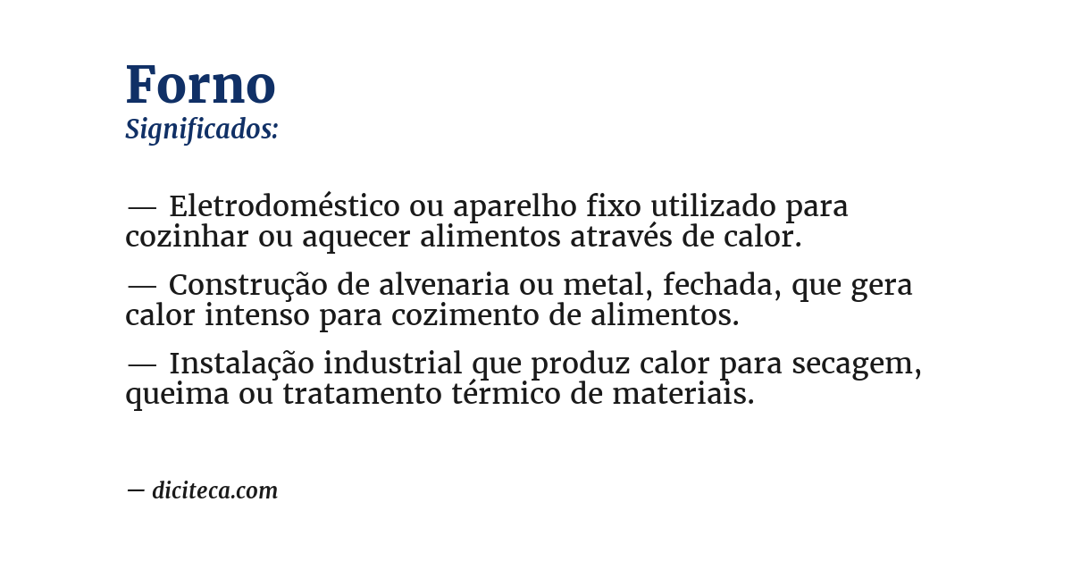 Significado de forno