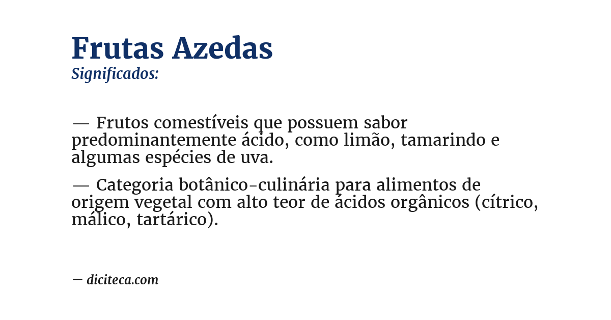 Significado de frutas azedas