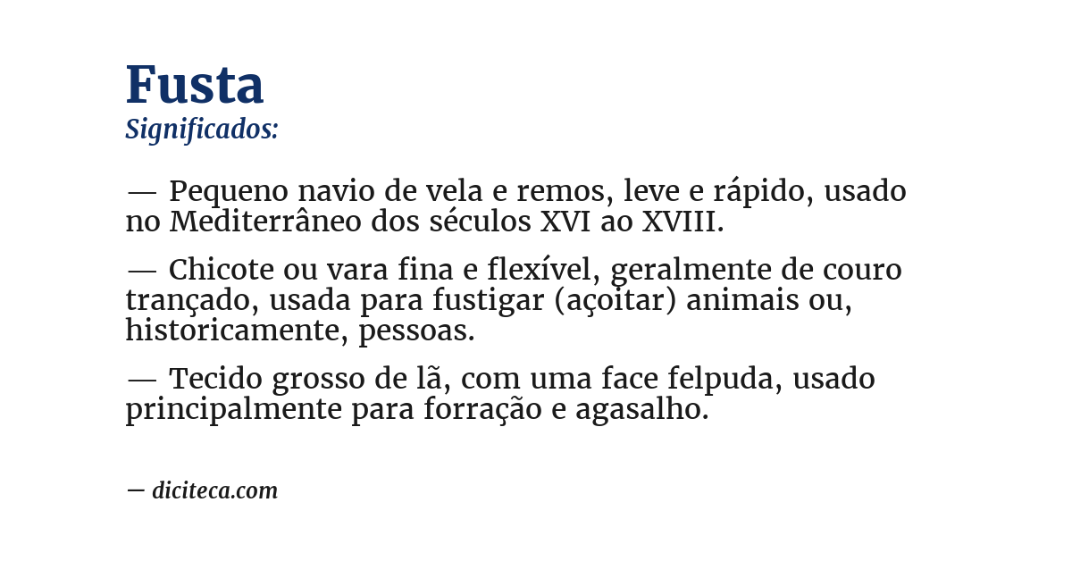 Significado de fusta