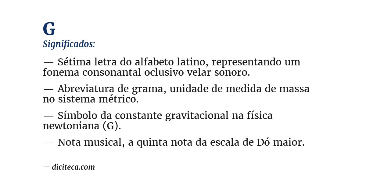 Significado de g