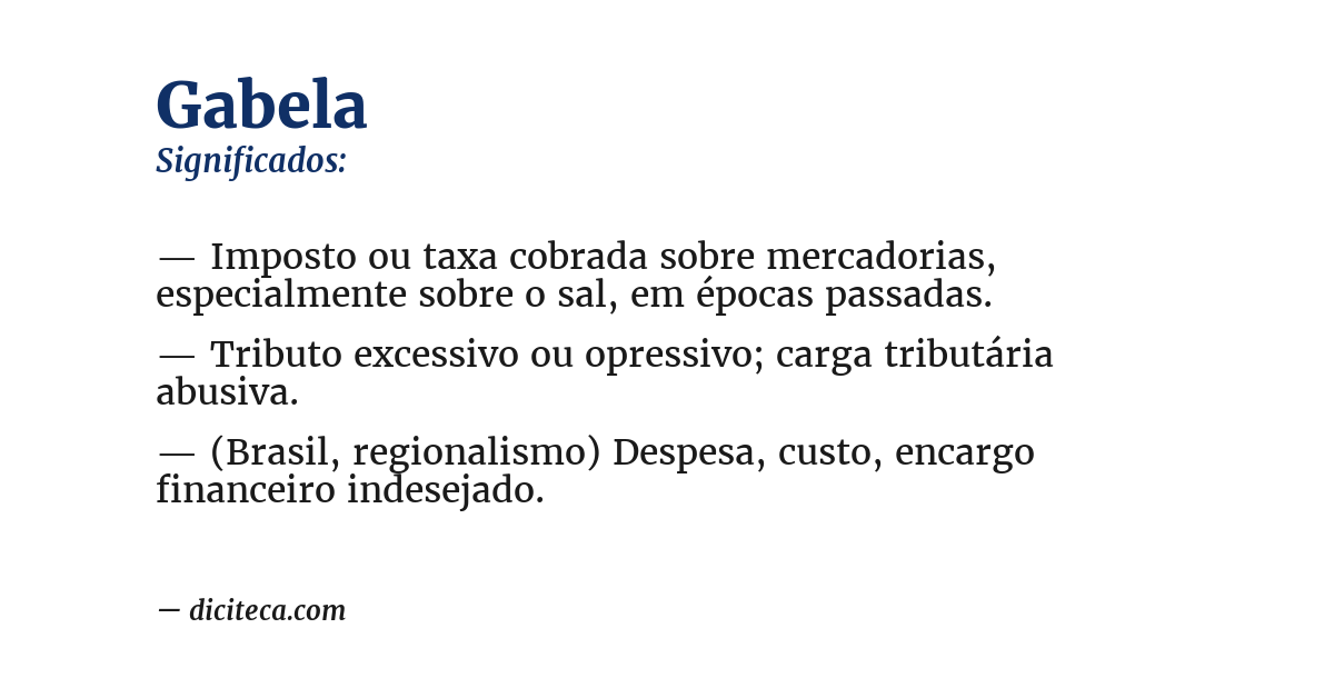 Significado de gabela