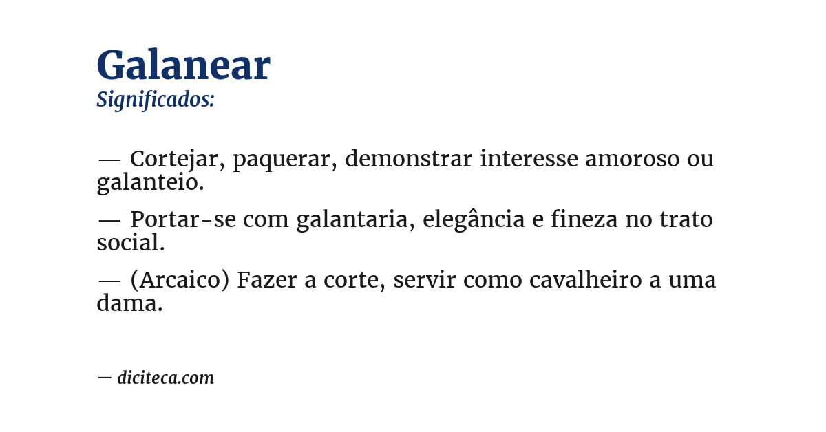 Significado de galanear