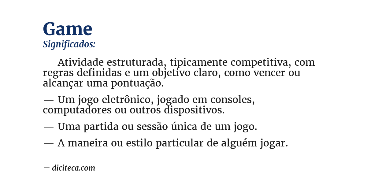 Significado de game