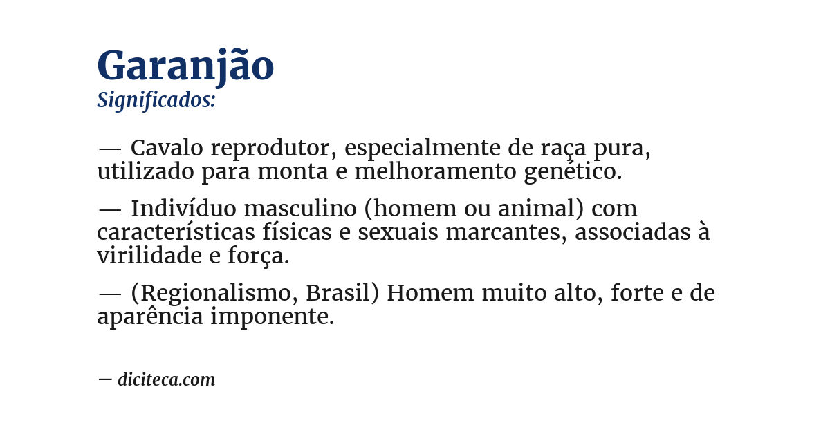 Significado de garanjão