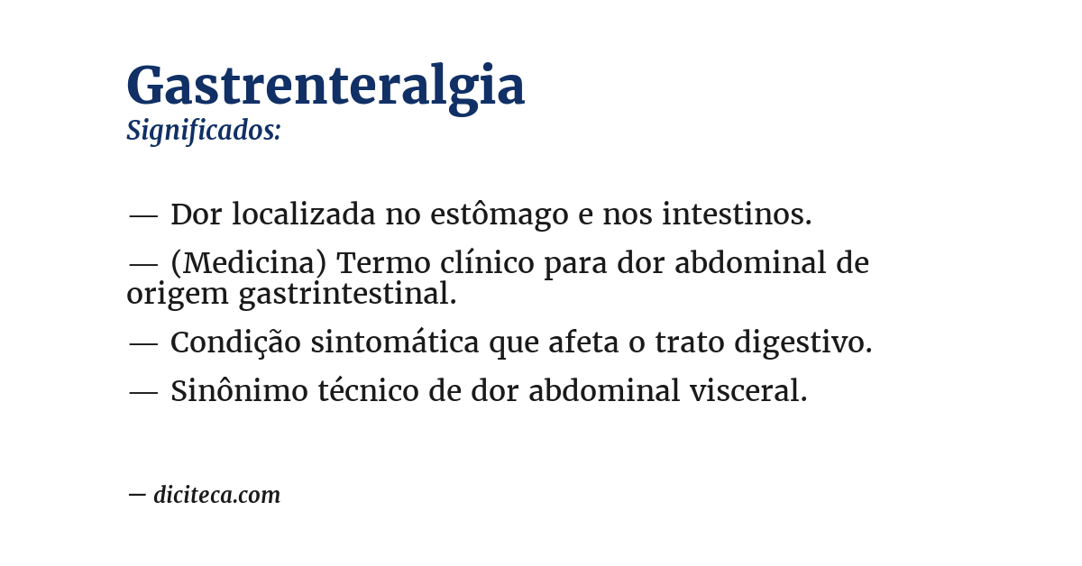 Significado de gastrenteralgia