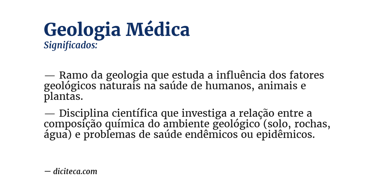 Significado de geologia médica