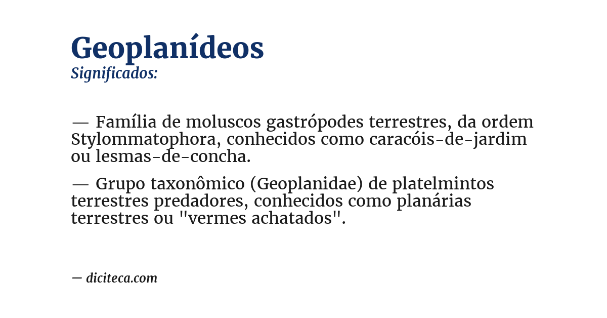 Significado de geoplanídeos