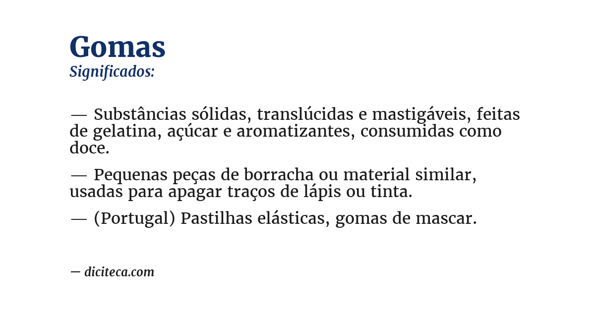 Significado de gomas