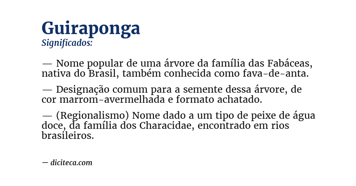 Significado de guiraponga