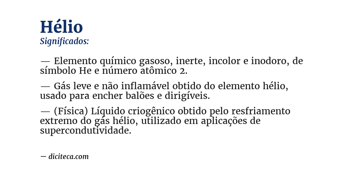Significado de hélio