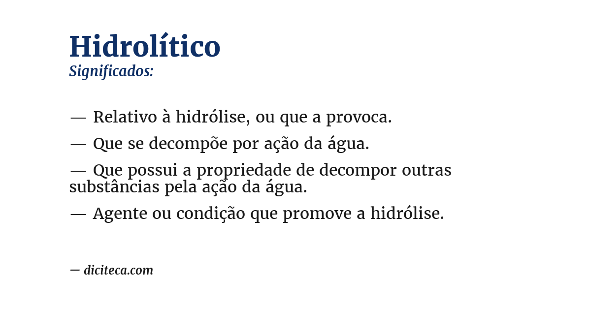 Significado de hidrolítico