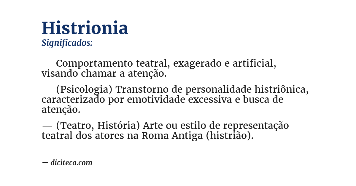 Significado de histrionia