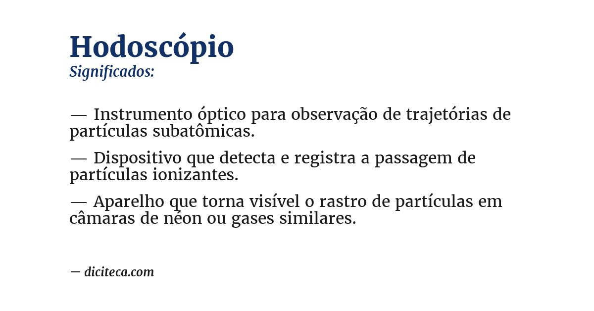 Significado de hodoscópio