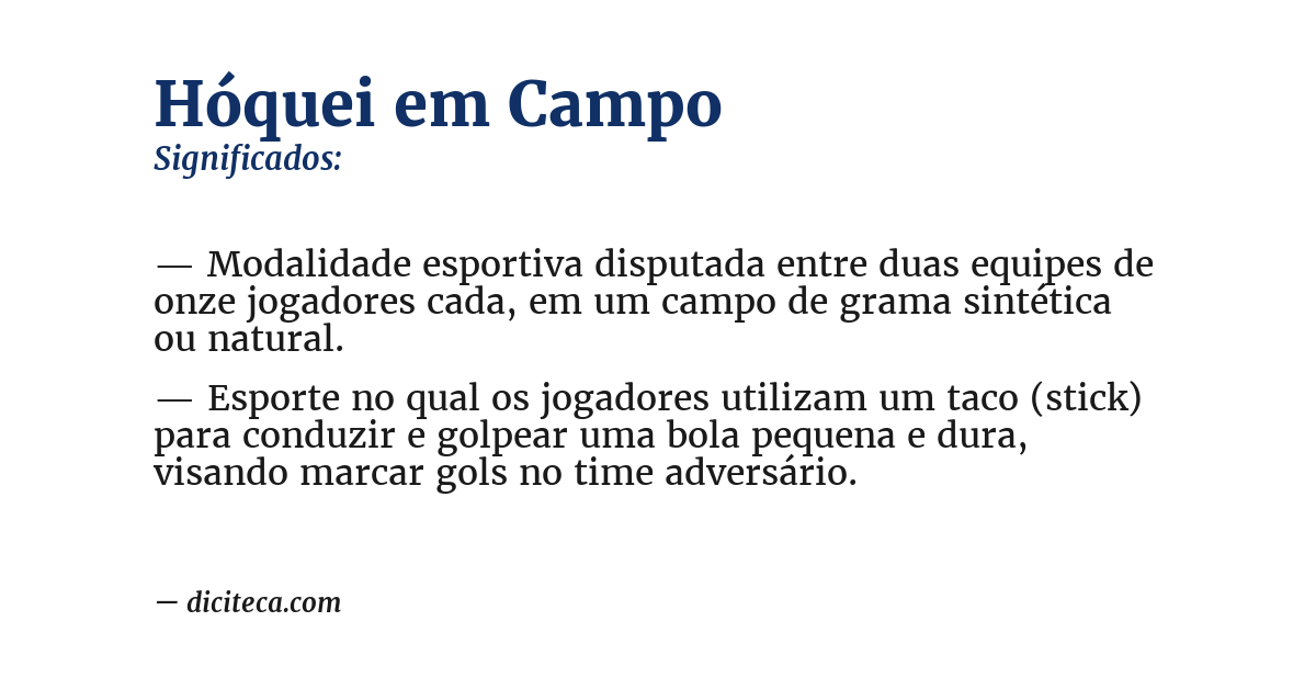 Significado de hóquei em campo