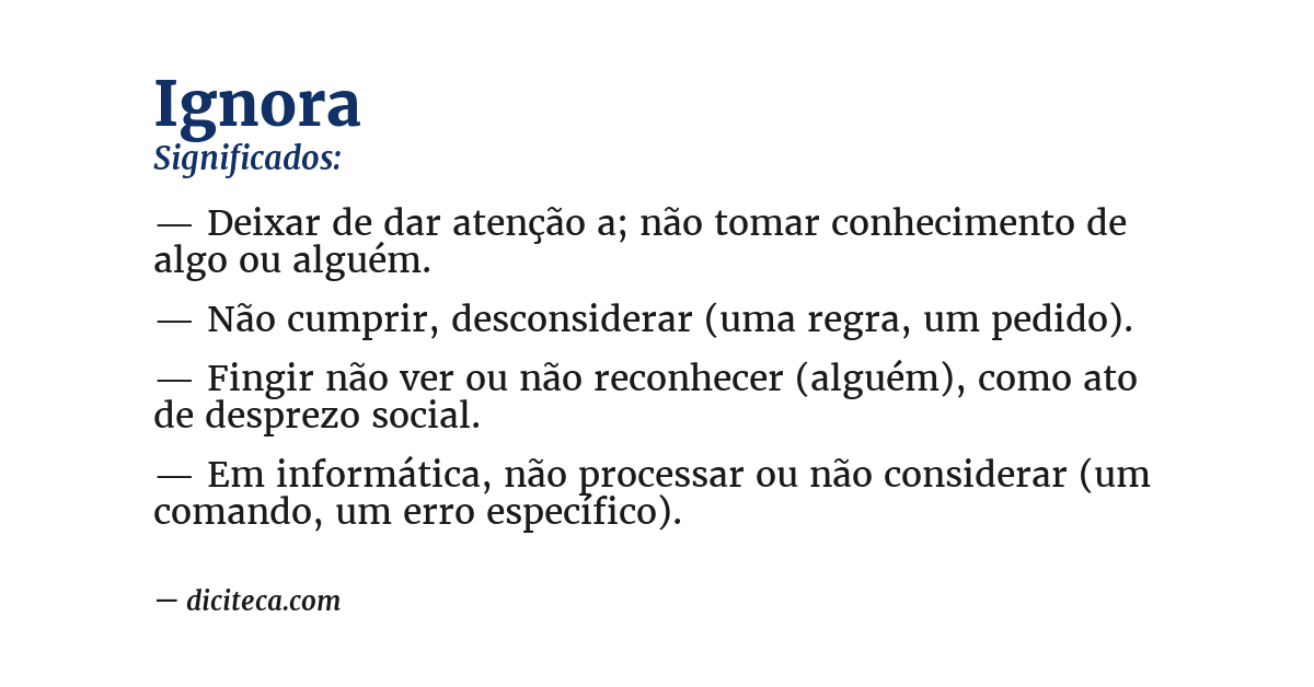 Significado de ignora