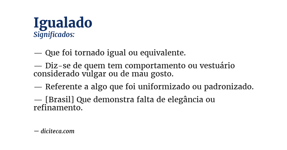 Significado de igualado