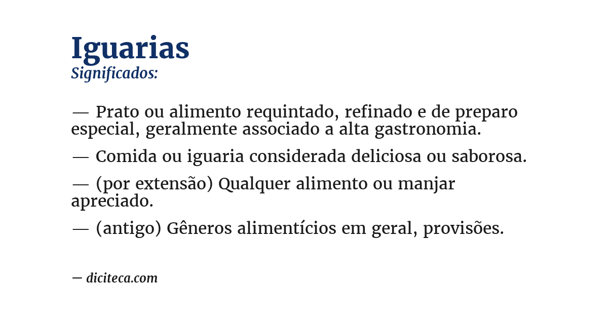 Significado de iguarias