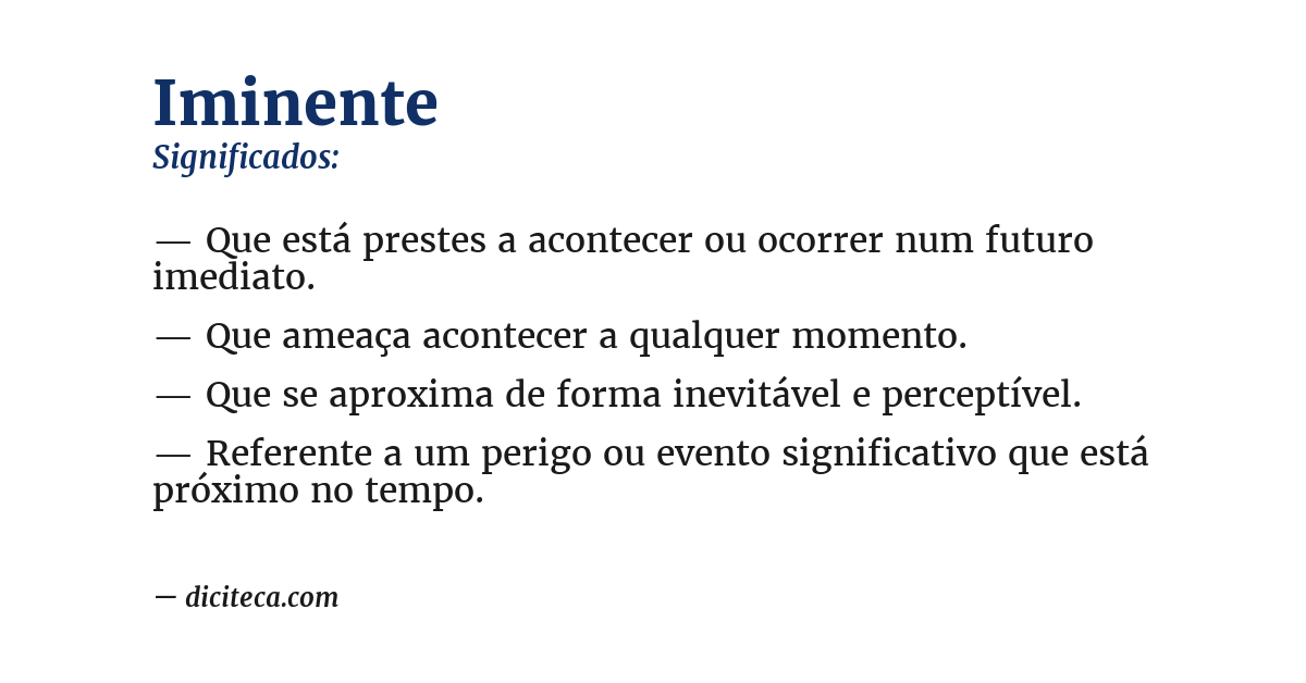 Significado de iminente
