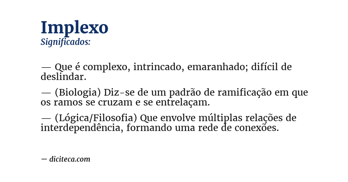 Significado de implexo