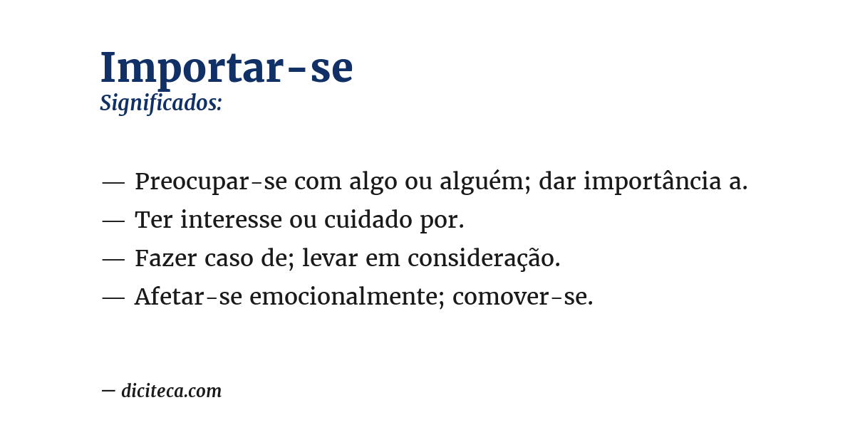 Significado de importar-se