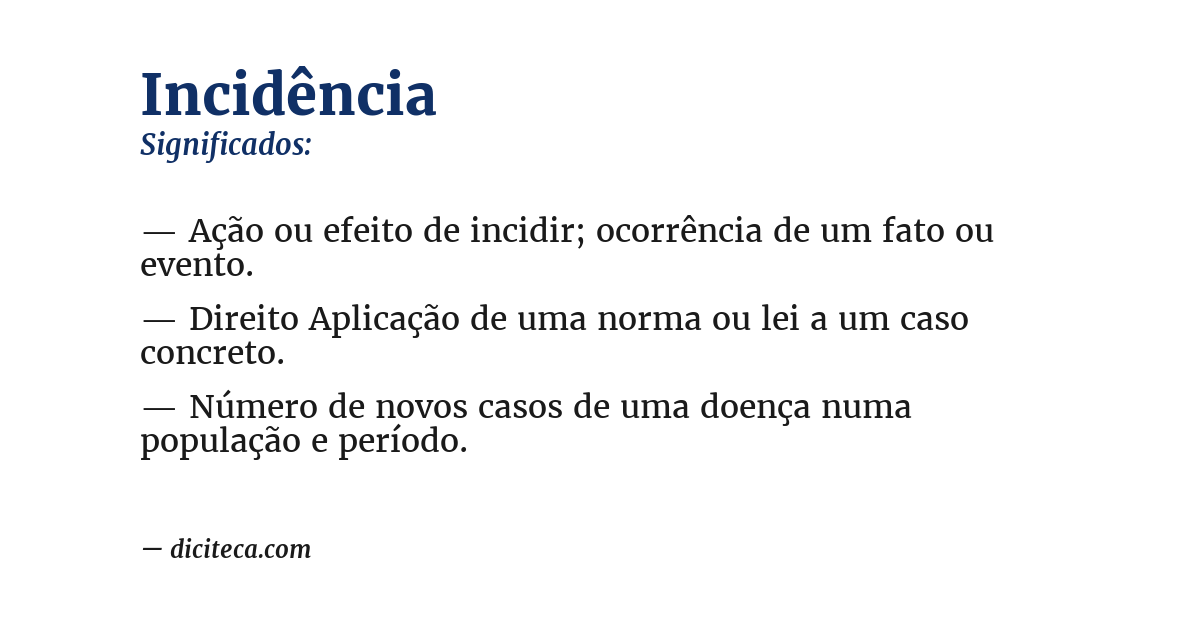 Significado de incidência