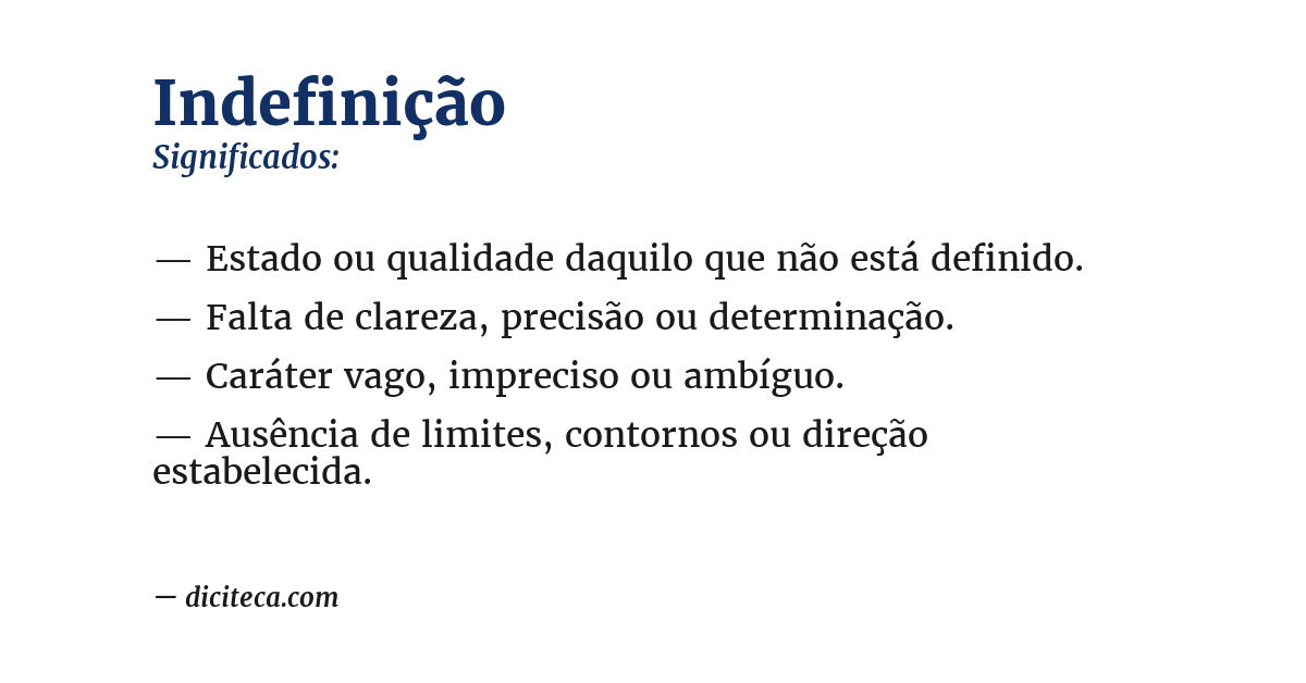 Significado de indefinição