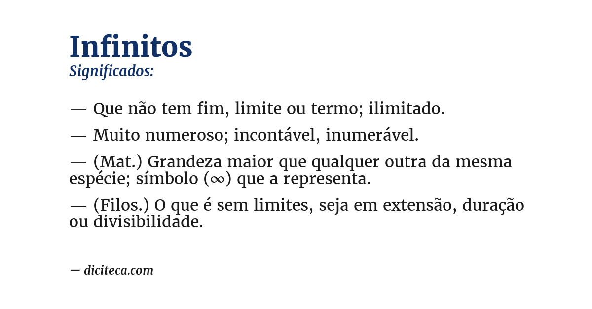 Significado de infinitos