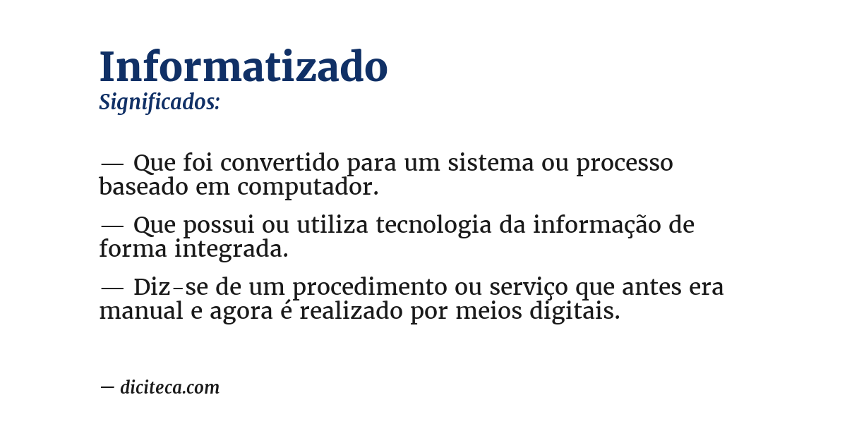 Significado de informatizado