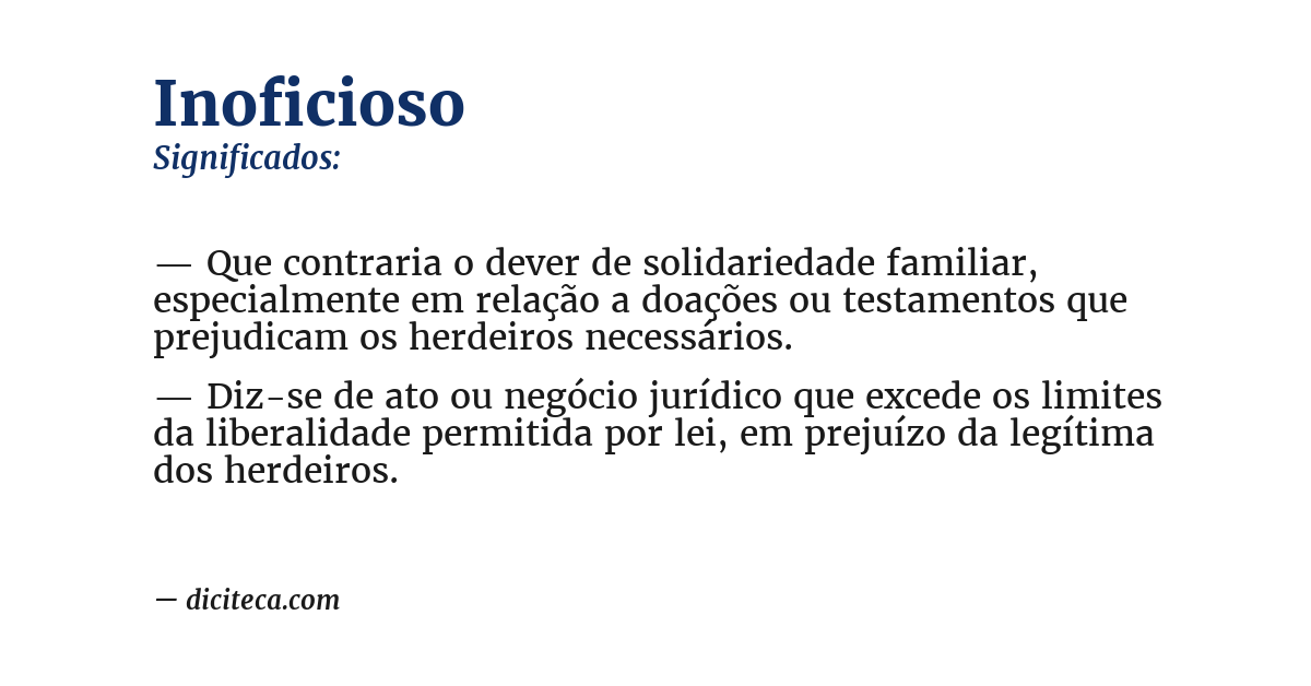 Significado de inoficioso