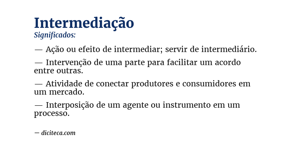 Significado de intermediação