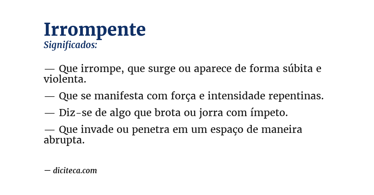 Significado de irrompente