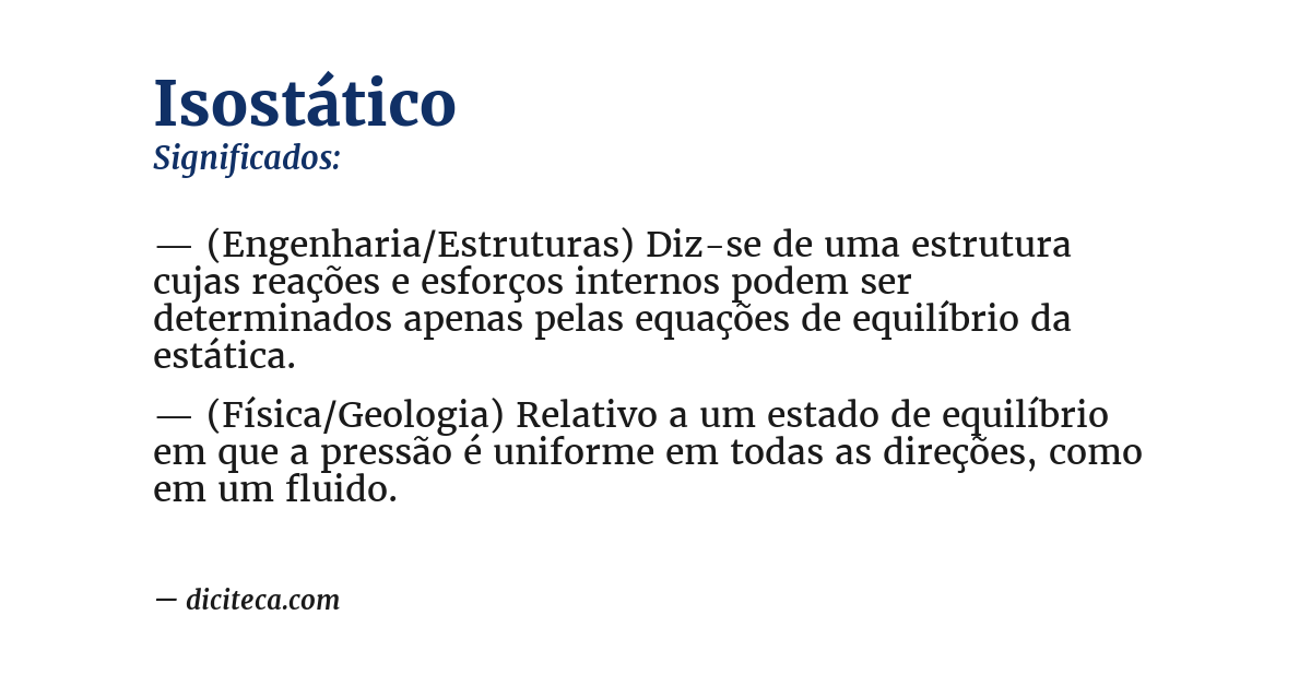 Significado de isostático