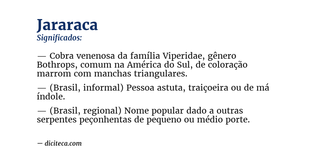 Significado de jararaca